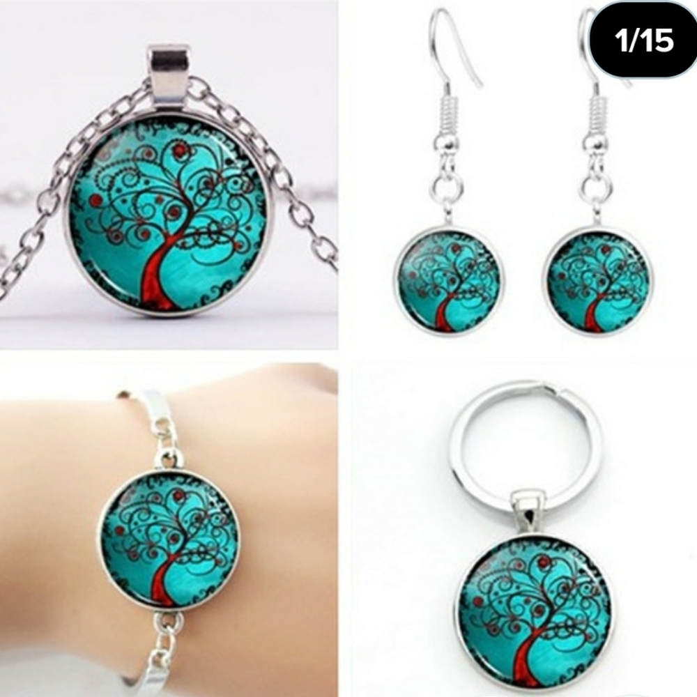 New Set (4) Bracelet, Necklace, Earring Key Chain!